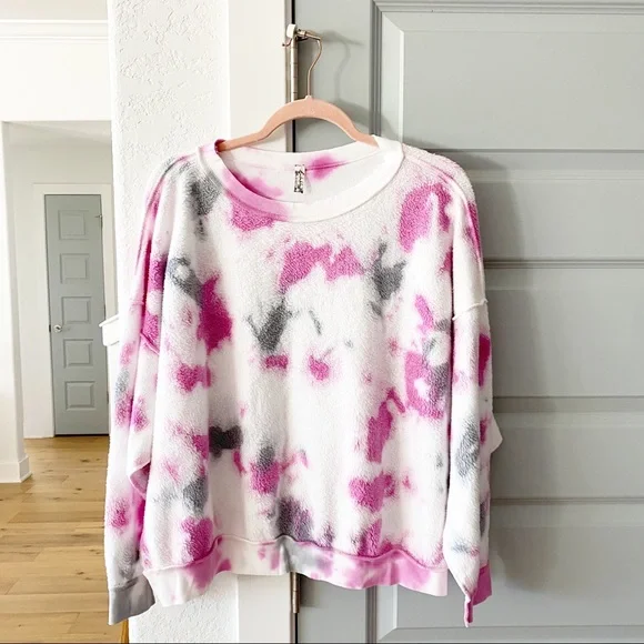NWT Free People Kelly Pink Tie Dye Set - Picture 4 of 9